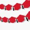 Big Dot of Happiness Red Graduation Cap Garland Banner, Grad Decor, High School or Elementary Photo Backdrop, 10 Feet of Cord, 15 Hats with Tassels